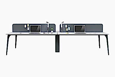 Centrawork Melamin Seperatör Dörtlü Çalışma Masası 280cm - Çoklu Çalışma Masaları